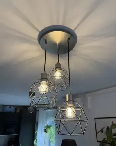 Lampa wisząca Ikea Skaftet Brunsta 3x E27 loft — praca Maciej, Wrocław