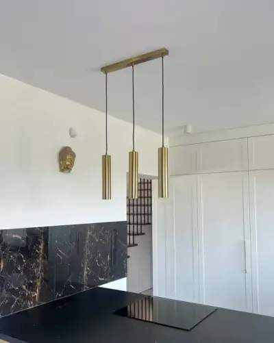 Lampa wisząca NAPOLI tuby złota GOLD — praca Krzysiek, Olkusz