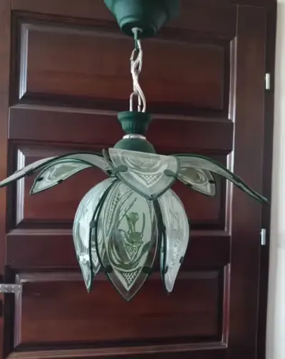 Lampa wisząca  szklana — praca Grzesiek, Zawiercie