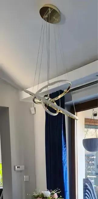 Lampa wisząca złote okręgi — praca Krzysztof, Łódź