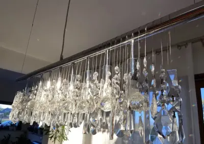 Lampa Żyrandol kryształowy glamour — praca Zuzia, Stronno