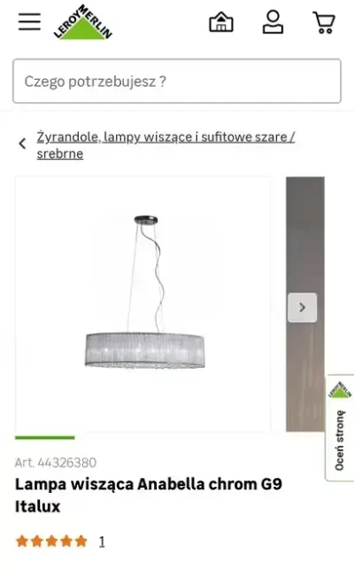 Lampa Żyrandol wisząca Anabella +Kinkiety — praca Małgorzata, Kraków