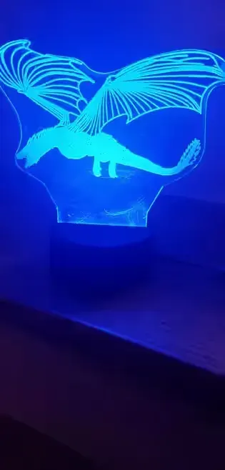 Lampka led 3D Smok — praca Bożena, Gorzów Wielkopolski