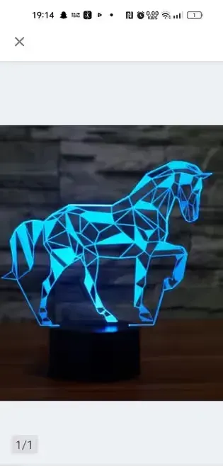 Lampka LED puzzle konik — praca Joanna, Reda