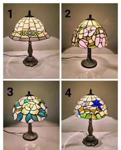 Lampy witrażowe stołowe nocne biurowe Tiffany — praca Arek, Zaręba