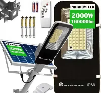 Latarnia Ogrodowa Lampa Solarna Na Słup Mocna 2000W PANEL Uliczna — praca Kukai24, Tarnów