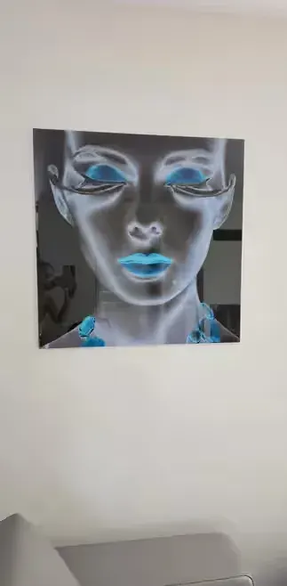 Obraz szklany 80 × 80 cm – nowoczesny, glamour, turkusowe akcenty — praca Hanna, Czerwionka-Leszczyny