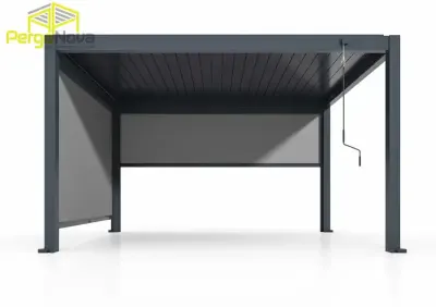 Pergola aluminiowa tarasowa LED | Zadaszenie tarasu | Pergola lamelowa — praca Pergonova.pl, Toruń