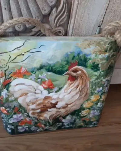 Ręcznie malowany obraz — praca Marcelina, Jabłonka