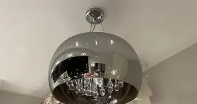 Salonowa lampa zwieszana przydymiony czarny — praca Magda, Bydgoszcz