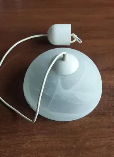 Szklany mleczny klosz, lampa do kuchni, przedpokój — praca Marija, Kraków